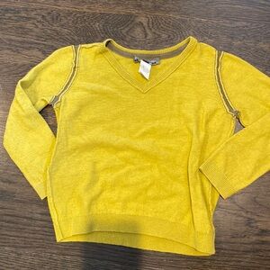 Bonpoint Yellow V-Neck Kids Sweater